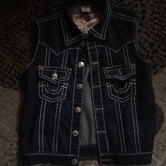 dark blue true religion jean jacket